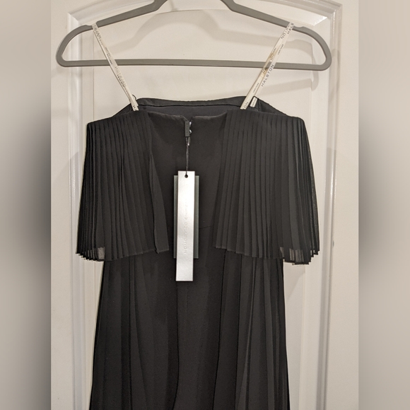 12. NWT HALSTON HERITAGE STRAPLESS PLEATED INSERT WIDE LEG JUMPSUIT - Picture 5 of 9